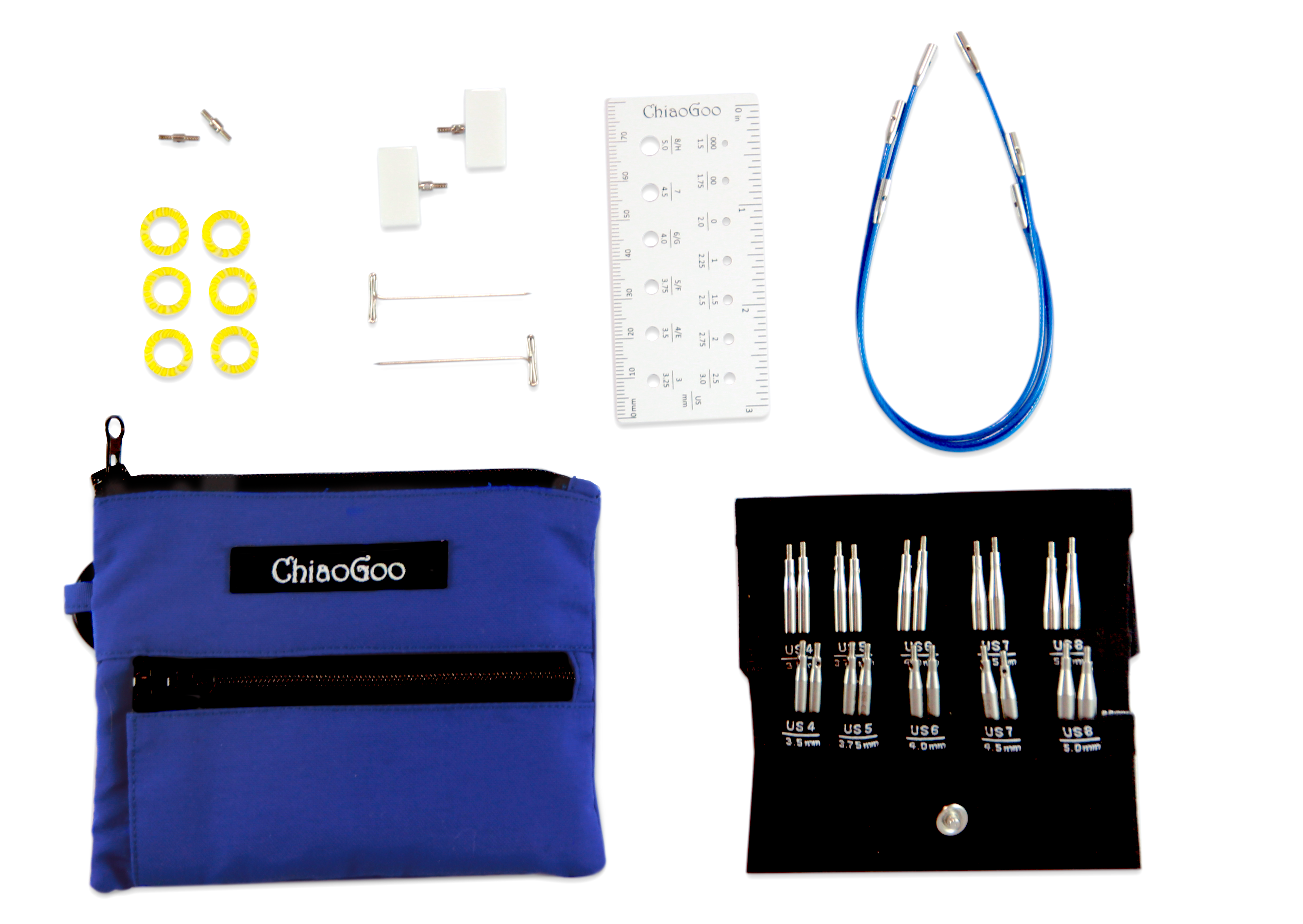 Chiaogoo Twist Blue Shorties Needle Set – Hedgehog Fibres